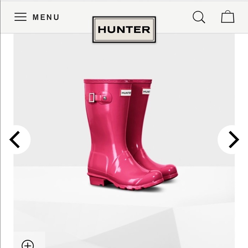 Hunter rain boots, hot pink